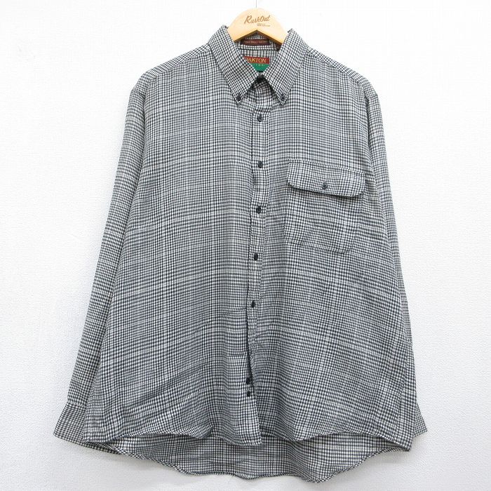 90s 長袖シャツ チェック ブラック XL | 古着