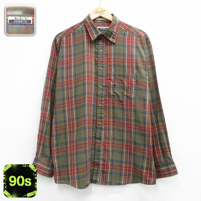 【20%OFF】キー 90s 長袖シャツ チェック ブラウン メンズL相当 | 古着