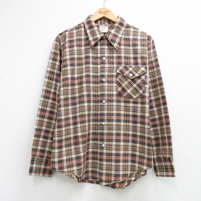ビッグマック 70s 長袖シャツ チェック ブラウン メンズL相当 | 古着