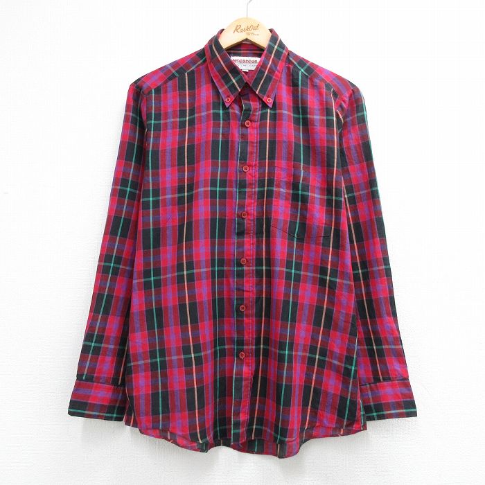 マックレガー 90s 長袖シャツ チェック レッド メンズM相当 | 古着