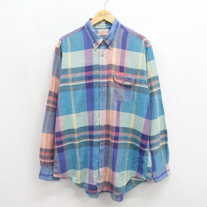 ライトブルーチェック 00s 長袖シャツ メンズXL相当 | 古着