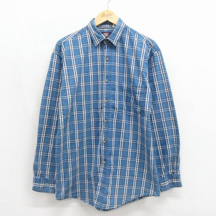 FADED GLORY 00s 長袖シャツ ブルーチェック メンズM相当 | 古着