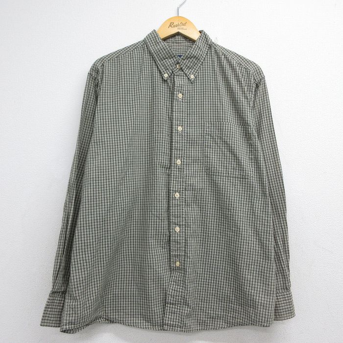 ベーシックエディションズ 90s 長袖シャツ カーキチェック メンズXL相当 | 古着
