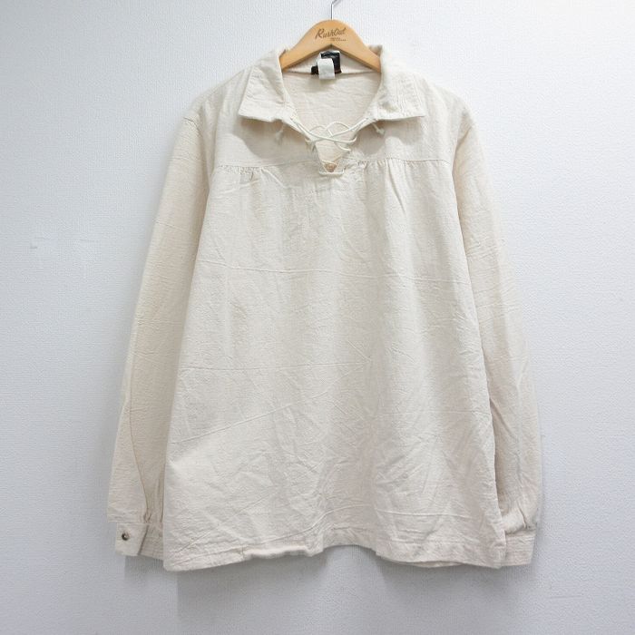 長袖トップス 生成り ベージュ メンズXL相当 | 古着