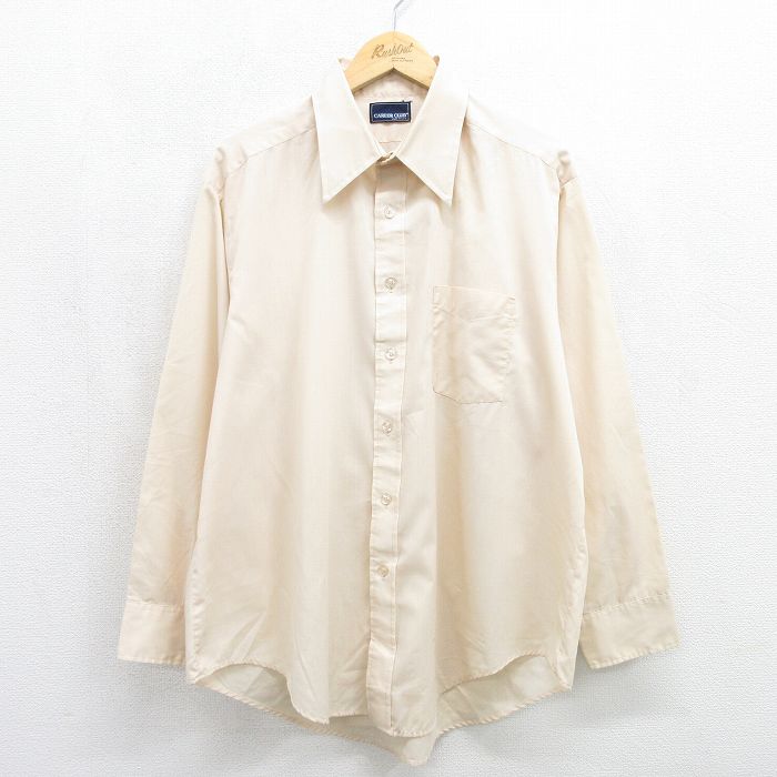 80s 長袖シャツ ベージュ メンズXL相当 | 古着
