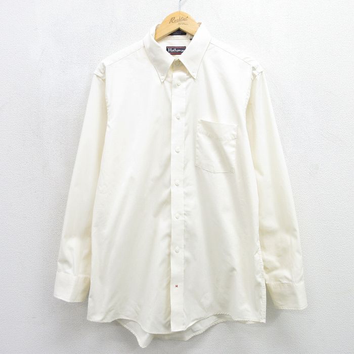 80s 長袖シャツ オックスフォード ベージュ メンズL相当 | 古着