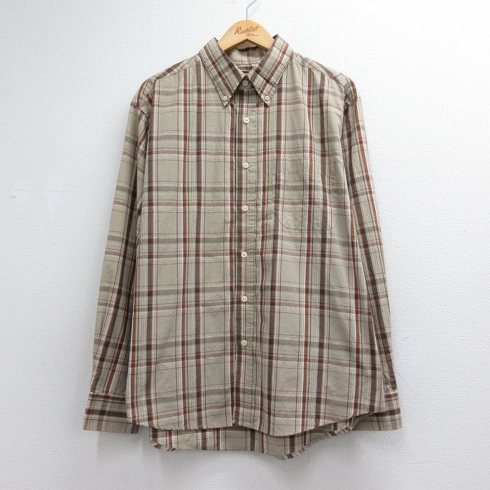 ピューリタン 00s 長袖シャツ ベージュチェック メンズXL相当 | 古着