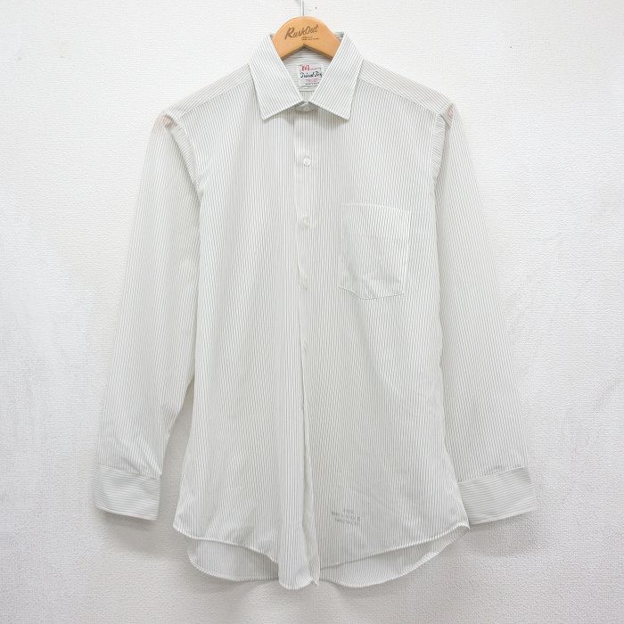 BVD 70s 長袖シャツ ストライプ ホワイト メンズL相当 | 古着