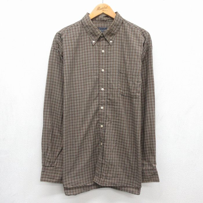 ベーシックエディションズ 90s 長袖シャツ チェック ブラウン メンズXL相当 | 古着