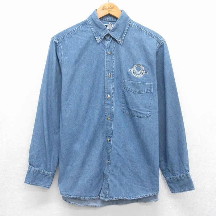 00s 長袖シャツ USエアフォース ネイビー メンズL相当 | 古着