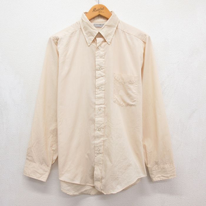 90s 長袖シャツ ベージュ メンズM相当 | 古着