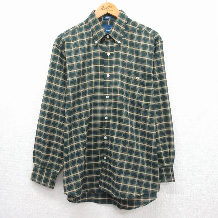 タウンクラフト 90s 長袖シャツ グリーンチェック メンズL相当 | 古着