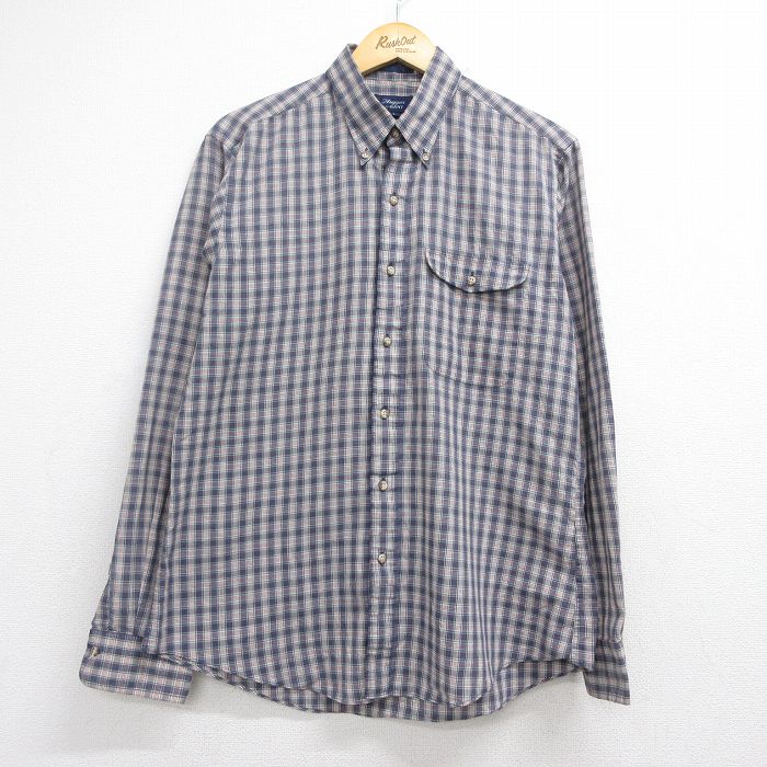 L★古着 GANT 長袖 シャツ メンズ 80年代 80s ボタンダウン ベージュ チェック 26jul30