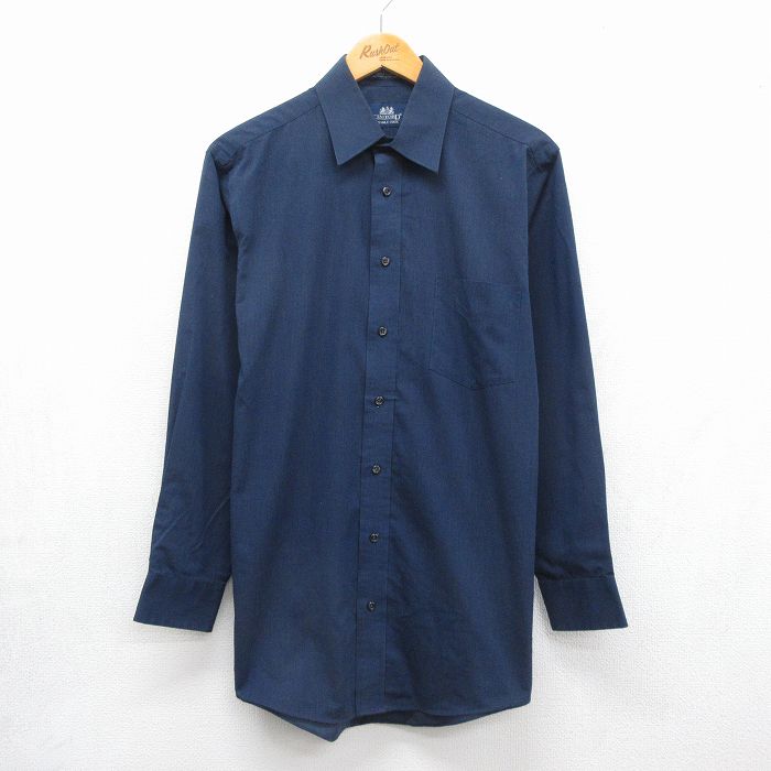 STAFFORD 長袖シャツ ネイビー メンズM相当 | 古着
