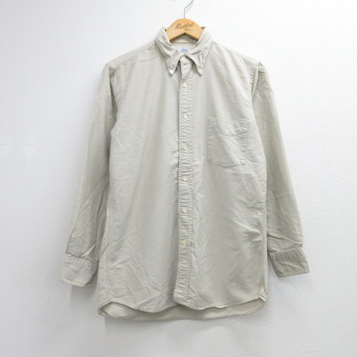 Urban Outfitters 80s 長袖シャツ オックスフォード ベージュ メンズM相当 | 古着