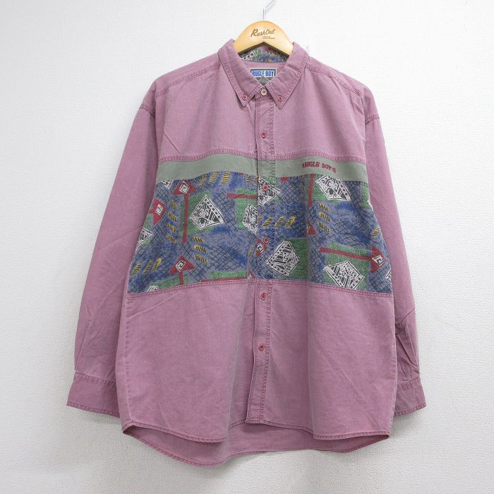 ビューグルボーイ 90s 長袖シャツ パープル メンズL相当 | 古着