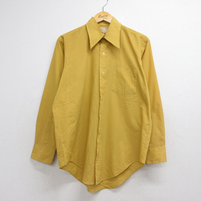 70s 長袖シャツ イエロー メンズL相当 | 古着