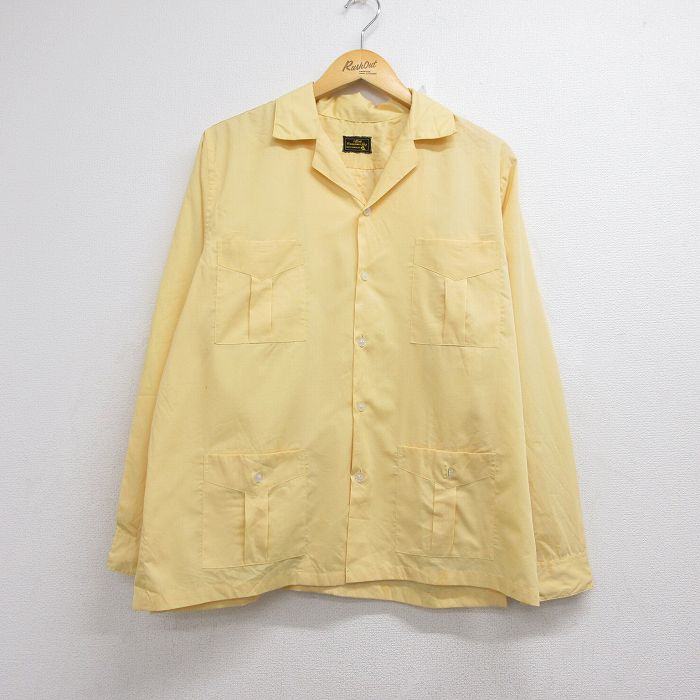 70s 長袖シャツ イエロー メンズM相当 | 古着