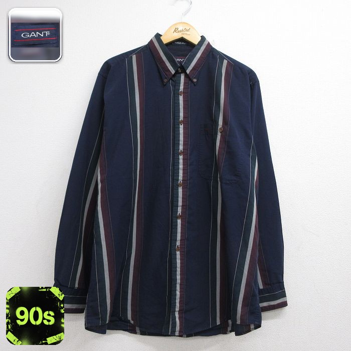 古着通販 XL☆古着 GANT 長袖 シャツ メンズ 90年代 90s 大きいサイズ
