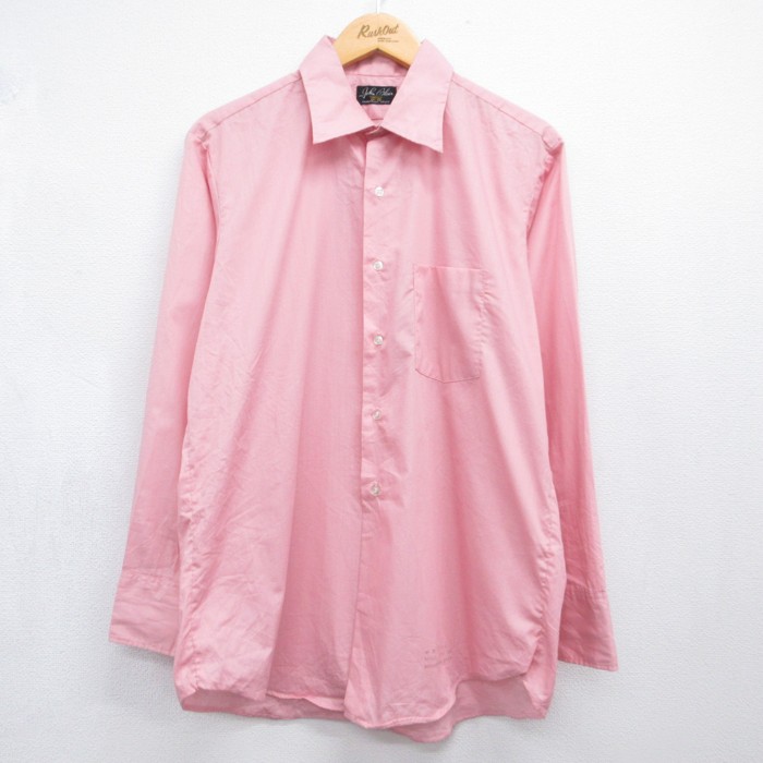 John Blair 80s 長袖シャツ ピンク メンズL相当 | 古着