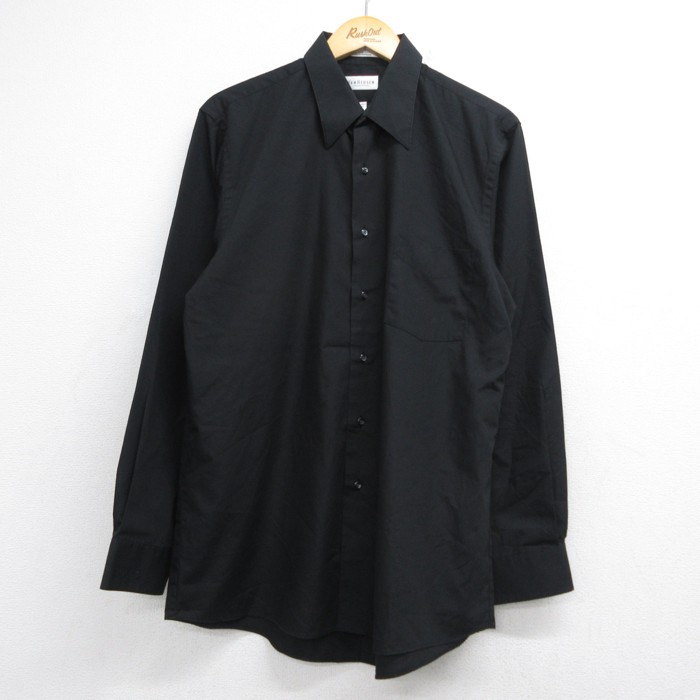 VAN HEUSEN 00s 長袖シャツ ポプリン ブラック メンズL相当 | 古着