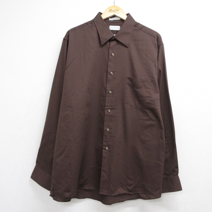 VAN HEUSEN 00s 長袖シャツ ブラウン メンズXL相当 | 古着