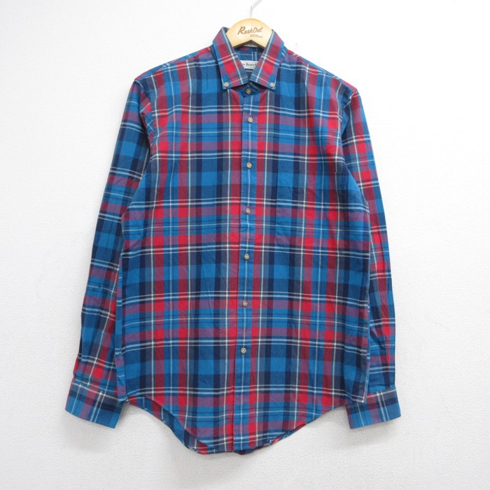 cacharel 90s 長袖シャツ チェック ブルー メンズM相当 | 古着