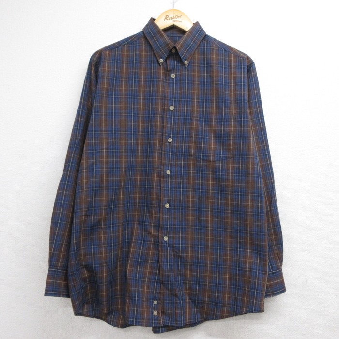 DAVID TAYLOR 90s 長袖シャツ チェック ネイビー メンズL相当 | 古着