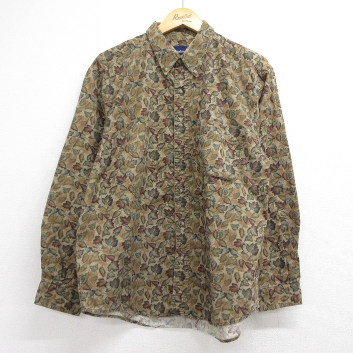 カタリナ 長袖シャツ 総柄 ベージュ メンズL相当 | 古着