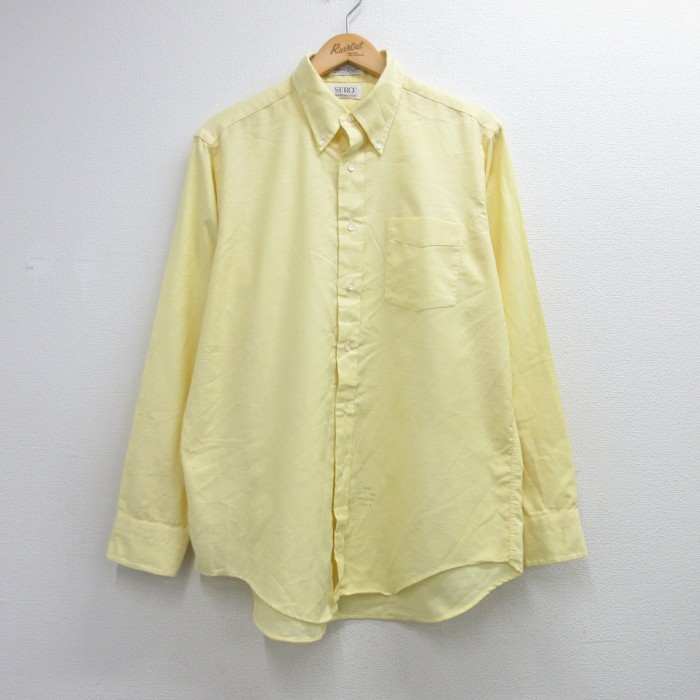 70s 長袖シャツ SERO オックスフォード イエロー メンズXL相当 | 古着