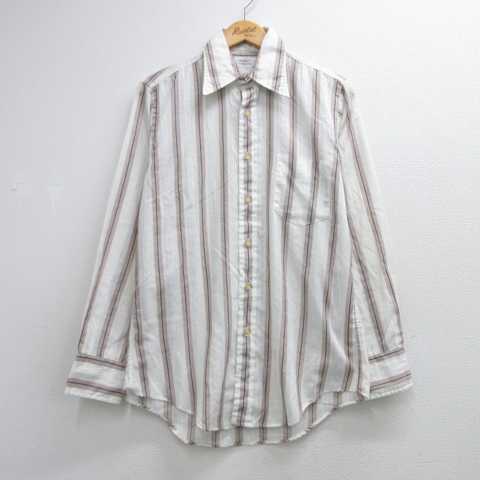 GANT 長袖 シャツ 90s ストライプ USA製 メンズM相当 | 古着