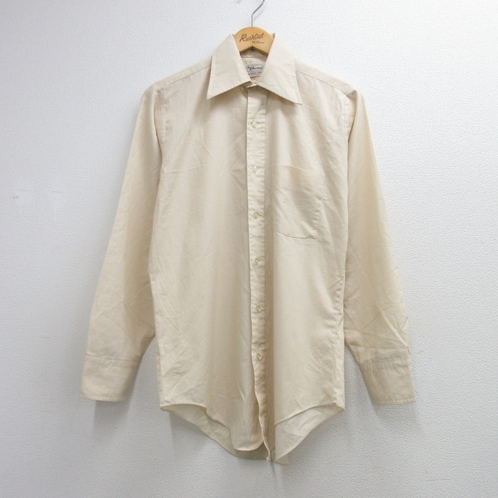 Le Chevron 70s 長袖シャツ ベージュ メンズM相当 | 古着