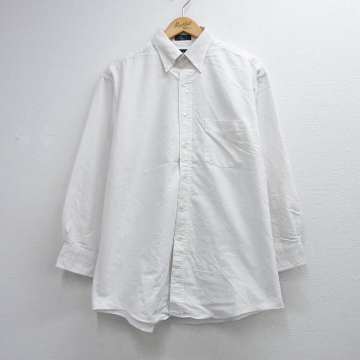 GANT 長袖 シャツ 90s オックスフォード ボタンダウン USA製 ホワイト メンズXL相当 | 古着