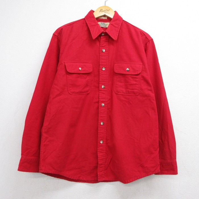 セントジョンズベイ 90s 長袖シャツ シャモアクロス レッド メンズXL相当 | 古着