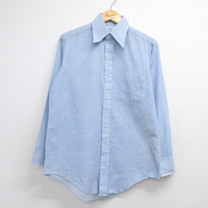 Van Cort 80s 長袖シャツ ライトブルー メンズM相当 | 古着
