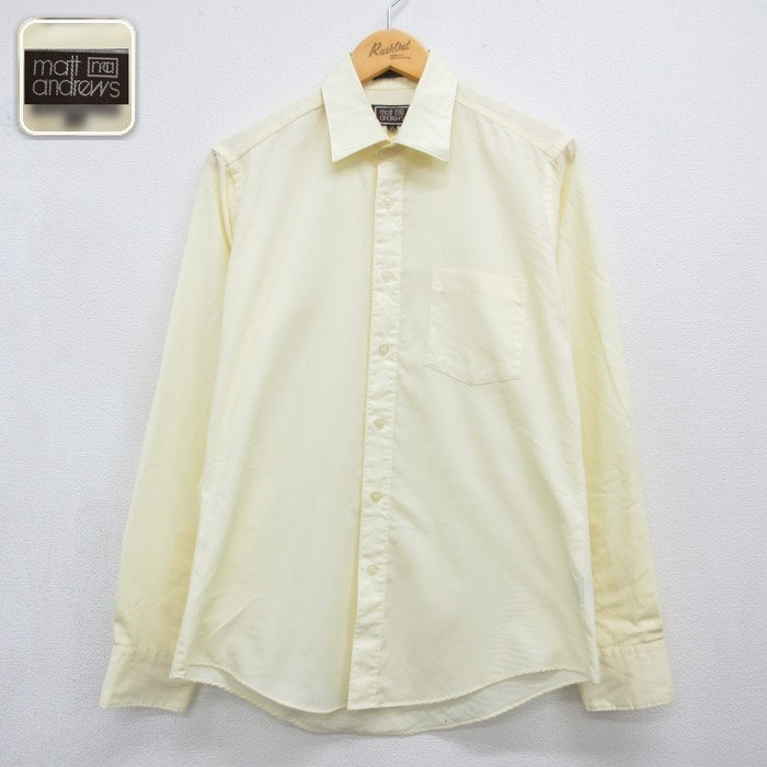 matt andrews 80s 長袖シャツ 胸ポケット イエロー メンズM相当 | 古着