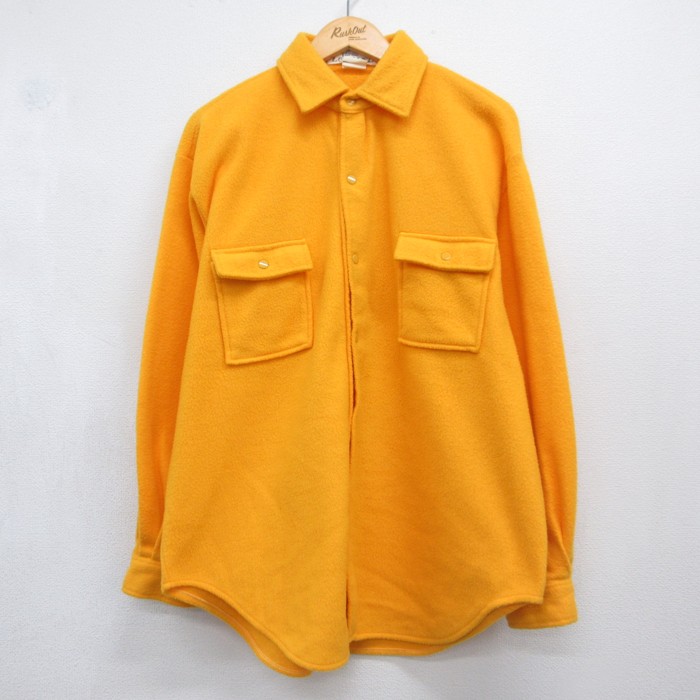 新品 ９０’Sのクールな88 NORTH ラガーシャツ 黄色 レア90’s 古着通販 XL☆古着 Le TIGRE 長袖 シャツ メンズ 90年代 90s フラップ