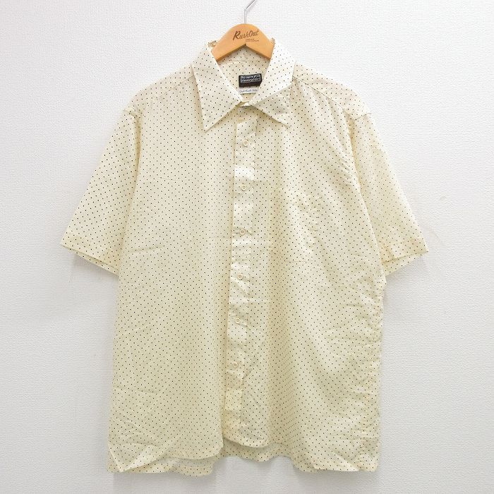 80s 半袖シャツ ドット イエロー XL | 古着