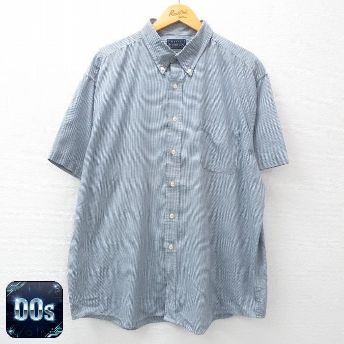 ベーシックエディションズ 00s 半袖シャツ ネイビーチェック XL | 古着