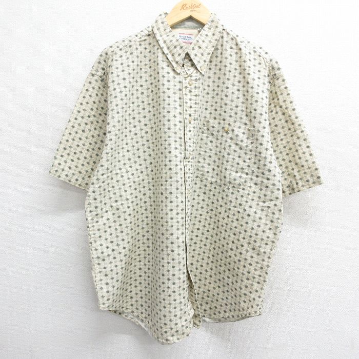 XL★古着 ビューグルボーイ 半袖 シャツ メンズ 00年代 00s ボタンダウン ベージュ他 カーキ 24jun20 中古 トップス