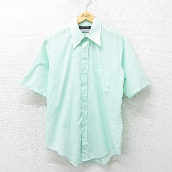L★古着 JCペニー 半袖 シャツ メンズ 80年代 80s 薄緑 グリーン 24aug03 中古 トップス