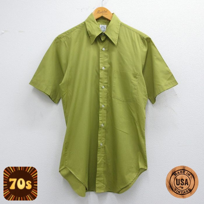 【50%OFF】アロー 70s 半袖シャツ グリーン S | 古着