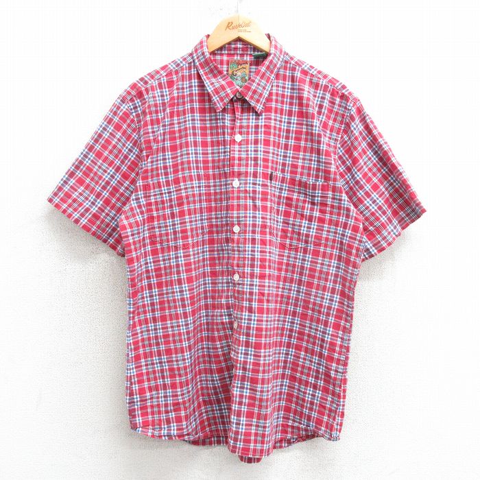 【50%OFF】90s 半袖シャツ レッドチェック M | 古着