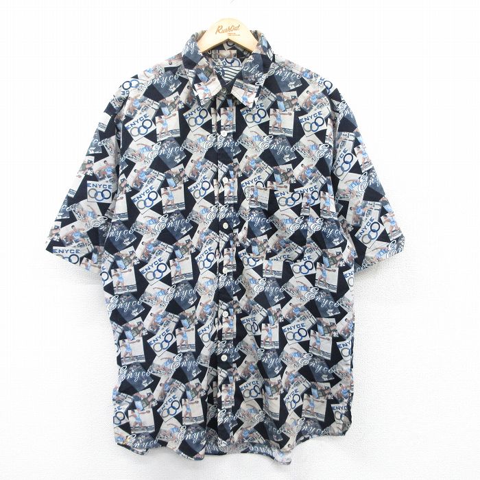 XL★古着 半袖 シャツ メンズ 陸上 ENYCE 黒他 ブラック 25apr05 中古 トップス