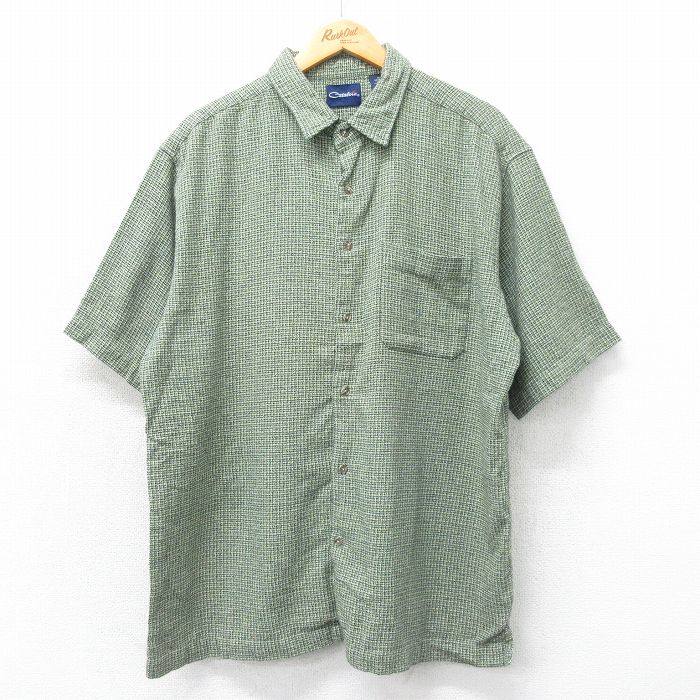 XL★古着 カタリナ 半袖 シャツ メンズ 00年代 00s コットン 緑 グリーン 25apr07 中古 トップス