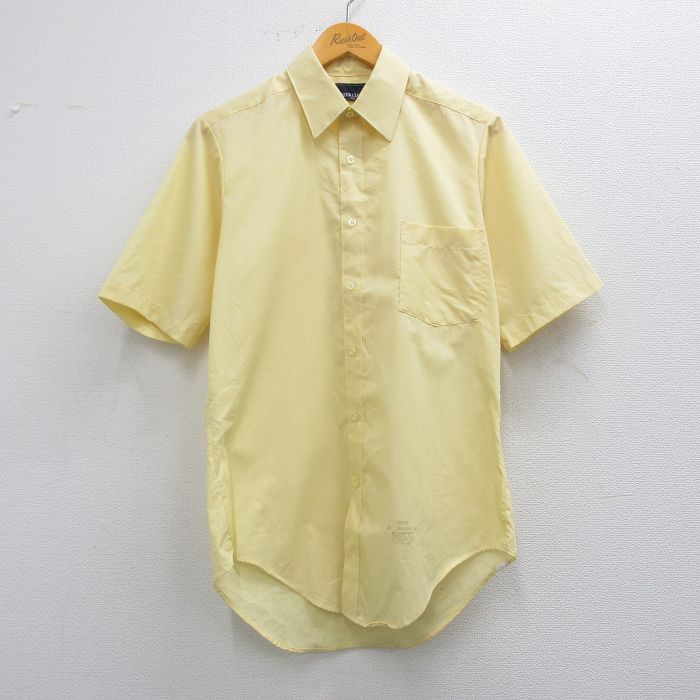 M★古着 半袖 シャツ メンズ 80年代 80s USA製 黄 イエロー 25apr10 中古 トップス