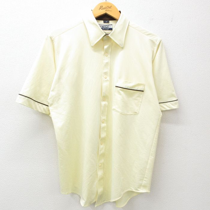 M★古着 バンヒューセン 半袖 シャツ メンズ 90年代 90s 黄 イエロー 25apr11 中古 トップス
