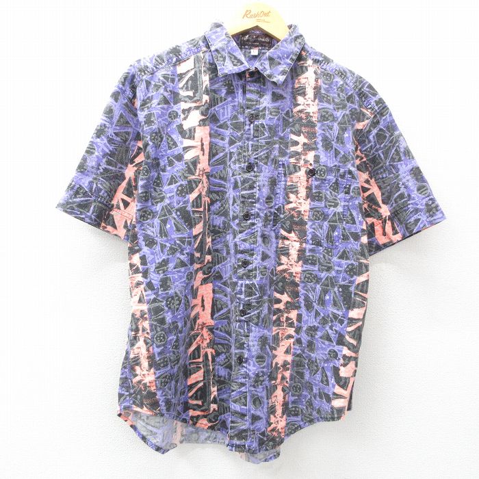 L★古着 半袖 シャツ メンズ 90年代 90s 紫他 パープル 25apr16 中古 トップス