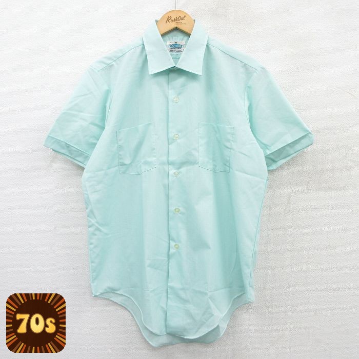 【50%OFF】70s 半袖シャツ グリーン M | 古着