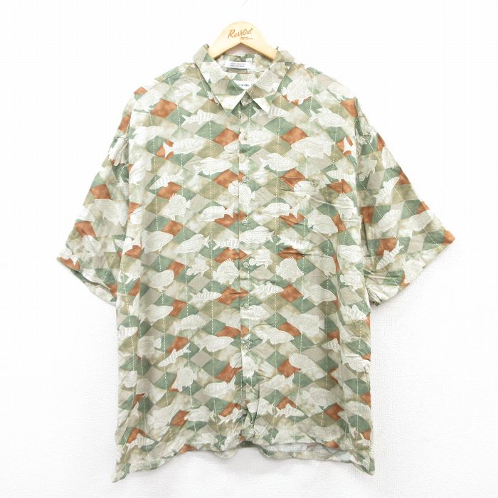 【50%OFF】ピエールカルダン 90s 半袖シャツ 魚 グリーン XL | 古着